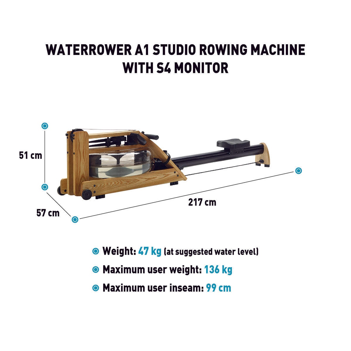 WaterRower A1 Studio Rowing Machine - Rowers | - UK Fitness Equipment